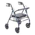 Drive Medical Heavy Duty Bariatric Rollator w/ Large Padded Seat, Blue 10215bl-1